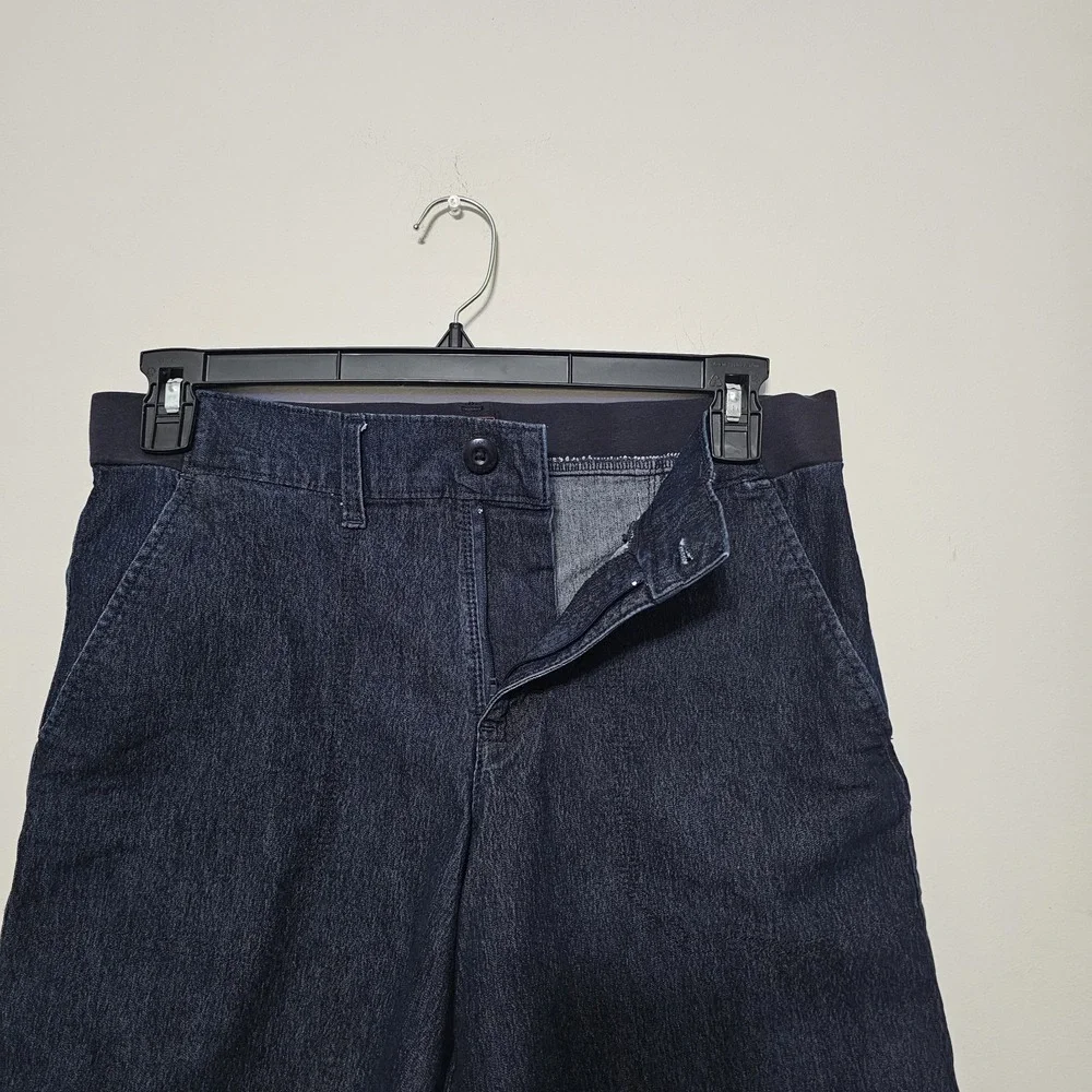 Lee Women's‎ Jeans Size 10 Blue Short Dark Wash Elastic Waistband Pockets 443226